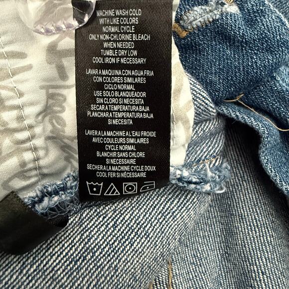 Karl Lagerfeld Paris Jeans Light Wash Denim Frayed Hem Kick Flare Women's Sz 6 - Picture 7 of 9